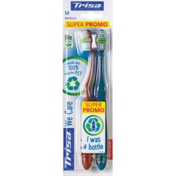 Periuta de dinti manuala Trisa We Care Duo Medium, eco, peri medii