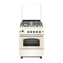 Aragaz Rustic Studio Casa 4 Arzatoare Gaz 60x60Cm SIERRA VIVA Rotisor Grill Ventilatie Turbo Crem