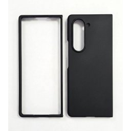 Husa Slim Matte PC OEM Resigilata Folie de Sticla Ecran Exterior Integrata Pentru Samsung Galaxy Z Fold 5 Negru
