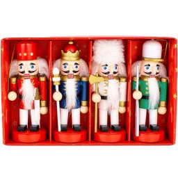 Set de 4 spărgători de nuci decorativi pentru bradul de Crăciun, 10cm