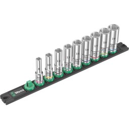 Set chei tubulare B Deep 1 3/8" pe bandă magnetică, 9 piese