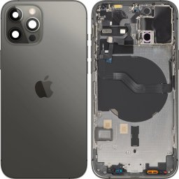 Piese si componente Capac Baterie Apple iPhone 12 Pro, Cu Carcasa Mijloc, Negru (Graphite), Swap