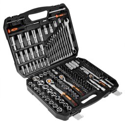 Chei tubulare 1/2", 3/8", 1/4", set de 219 bucăți, CrV