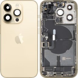 Piese si componente Capac Baterie Apple iPhone 14 Pro, Cu Carcasa Mijloc, Full Parts, Auriu, Swap