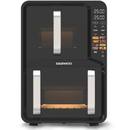 Friteuza DAF2X1100UDB, 1400 W+1600 W, display LCD, capacitate 12L 5 + 7, 8 programe predefinite, temperatura reglabila 80-200 grade, negru