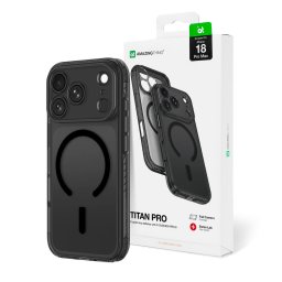 Husa AmazingThing Titan Pro Lens Case for iPhone 18 Pro Max with Camera Cover and Lanyard Mount, Compatible with MagSafe - Black