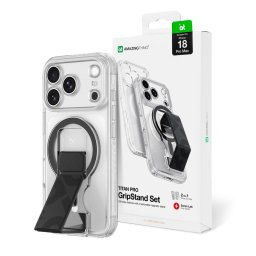 Husa AmazingThing Titan Pro Lens Stand Set for iPhone 18 Pro Max with Magnetic Holder and Stand, Compatible with MagSafe - Transparent