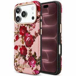 Husa Husa pentru iPhone 18 Pro Max / iPhone 17 Pro Max - Guess Blossom Roses Print MagSafe (GUHMP18X6PWGTBEP) - Pink