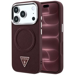 Husa Husa pentru iPhone 18 Pro Max / iPhone 17 Pro Max - Guess Hardcase Triangle Logo MagSafe (GUHMP18XPSDTSCMU) - Burgundy