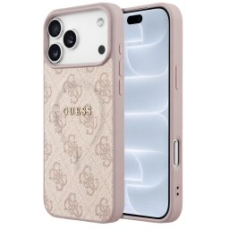 Husa Husa pentru iPhone 18 Pro / iPhone 17 Pro - Guess 4G Embossed Ring Classic Logo MagSafe (GUHMP18LP4MSEGP) - Pink