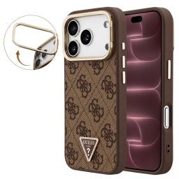 Husa Husa pentru iPhone 18 Pro Max / iPhone 17 Pro Max - Guess Hardcase 4G Triangle Logo & Stand Camera MagSafe (GUHMP18XPCS4GPTW) - Brown