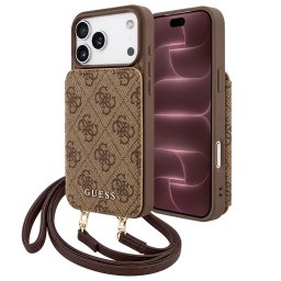 Husa Husa pentru iPhone 18 Pro Max / iPhone 17 Pro Max - Guess Hardcase 4G Crossbody Cardslot (GUHCP18XCB4GB) - Brown