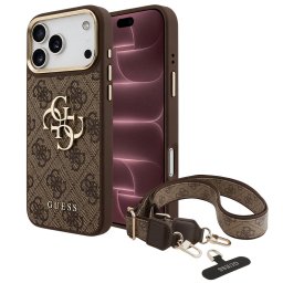 Husa Husa pentru iPhone 18 Pro Max / iPhone 17 Pro Max - Guess Big 4G Classic Logo & Big Strap Metal Buttons (GUHCP18XP4G4BCSW) - Brown