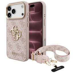Husa Husa pentru iPhone 18 Pro Max / iPhone 17 Pro Max - Guess Big 4G Classic Logo & Big Strap Metal Buttons (GUHCP18XP4G4BCSP) - Pink