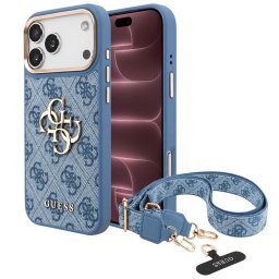 Husa Husa pentru iPhone 18 Pro Max / iPhone 17 Pro Max - Guess Big 4G Classic Logo & Big Strap Metal Buttons (GUHCP18XP4G4BCSB) - Blue
