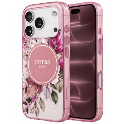 Husa Husa pentru iPhone 18 Pro Max / iPhone 17 Pro Max - Guess IML Flower & Tonal Circle MagSafe (GUHMP18XHFWBDCEP) - Pink