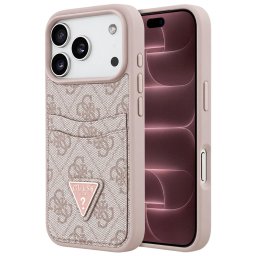 Husa Husa pentru iPhone 18 Pro Max / iPhone 17 Pro Max - Guess Hardcase 4G Double Card Triangle (GUHCP18XP4TPP) - Pink