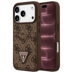 Husa Husa pentru iPhone 18 Pro Max / iPhone 17 Pro Max - Guess Hardcase 4G Double Card Triangle (GUHCP18XP4TPW) - Brown