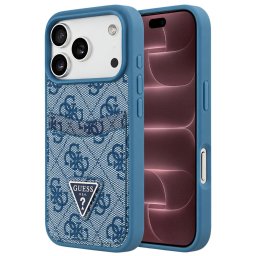 Husa Husa pentru iPhone 18 Pro Max / iPhone 17 Pro Max - Guess Hardcase 4G Double Card Triangle (GUHCP18XP4TPB) - Blue