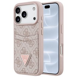 Husa Husa pentru iPhone 18 Pro / iPhone 17 Pro - Guess Hardcase 4G Double Card Triangle (GUHCP18LP4TPP) - Pink