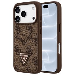Husa Husa pentru iPhone 18 Pro / iPhone 17 Pro - Guess Hardcase 4G Double Card Triangle (GUHCP18LP4TPW) - Brown
