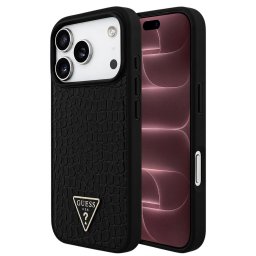 Husa Husa pentru iPhone 18 Pro Max / iPhone 17 Pro Max - Guess Croco Triangle Logo MagSafe (GUHMP18XPCRTHCK) - Black