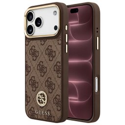 Husa Husa pentru iPhone 18 Pro Max / iPhone 17 Pro Max - Guess Hardcase 4G Strass Logo MagSafe (GUHMP18XP4GRMDEW) - Brown