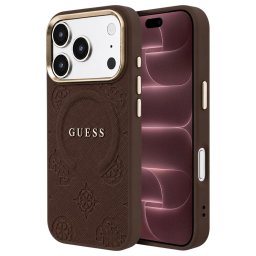 Husa Husa pentru iPhone 18 Pro Max / iPhone 17 Pro Max - Guess Saffiano Peony & Ring MagSafe (GUHMP18XPSAMSECW) - Brown