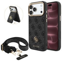 Husa Husa pentru iPhone 18 Pro Max / iPhone 17 Pro Max - Guess Hardcase 4G Cardslot & Big Strap MagSafe (GUBPHUP18XP4SM44CK) - Black