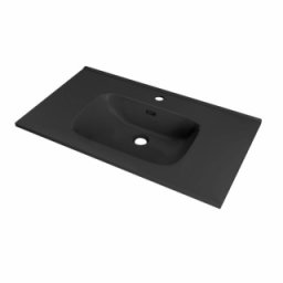 Lavoar pe mobilier Nofer Volterra, dreptunghiular, 81 cm, negru mat