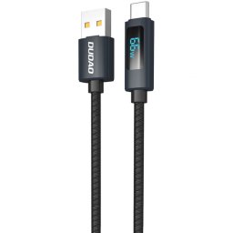 Cablu Date si Incarcare USB-A - USB-C Dudao L7T Display, 66W, 1m, Negru