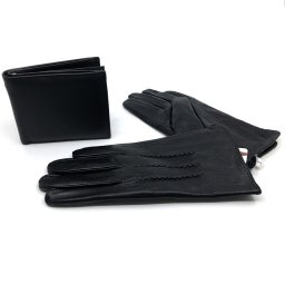 Cadou Elegant Man Black Portofel si Manusi Piele naturala