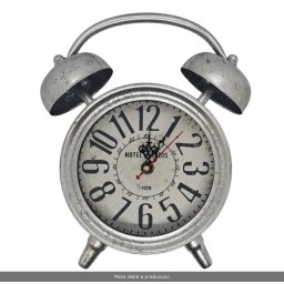 Ceas desteptator vintage din metal cu clopotei, 26 cm