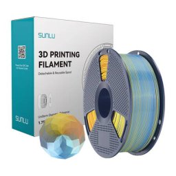Filament 3D Sunlu PLA+ Silk in Patru Culori Albastru-Violet-Portocaliu-Galben