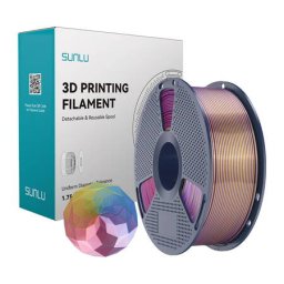 Filament 3D Sunlu PLA+ Silk in Patru Culori Albastru-Violet-Rosu-Auriu