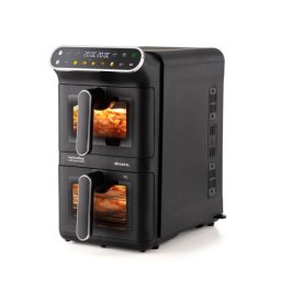Friteuza cu aer cald dubla Ariete 4640/00, 2460 W, 11 l, 2 cosuri, 6 programe, Ecran tactil, Negru