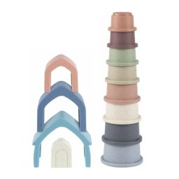 Jucarie Educativa din compozit Stacking House Casuta Si Pahare Stivuibile