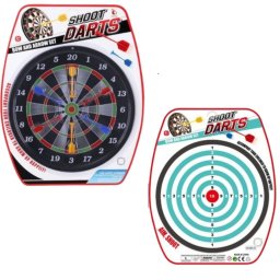 Joc Dart Magnetic Cu 2 Fete Tinta Clasica Si Cercuri 6 Sageti, 37 cm, 3 ani+