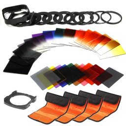 Kit filtre Kit 40 in 1 Filtre Cockin Nd Graduale Full Color cu Inele Adaptoare suport Cokin si Husa