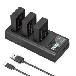 Kit K&F Concept (K&F LP-E17 Camera Battery 1250mAh, 3-pack + Charger LCD display charger set)