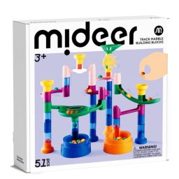 Joc de Constructie Tip Pista pentru Bile Mideer, Set Educativ STEAM cu Mecanisme Interactive