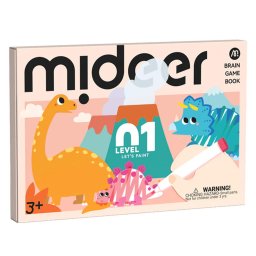 Set de Pictura pentru Incepatori Mideer Let, s Paint Nivelul 01 , Kit Creativ cu 50 de Planse si Vopsele Sigure
