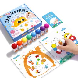Set 12 Carioci Superdots Lavabile, 25ml, Varf 18mm, Art Markers, Carduri de Colorat Incluse