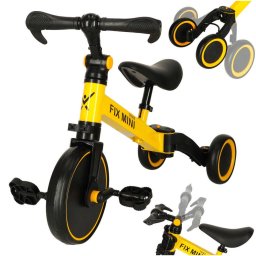 Bicicleta copii Bicicleta fara Pedale si Tricicleta copii 3 in 1, reglabila, 18 luni - 4 ani, Cadru Otel, Galben