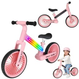 Bicicleta copii Bicicleta echilibru copii, fara pedale, Iluminare LED, 12 inch, roti EVA, 2+ ani, 3.6 kg, Roz