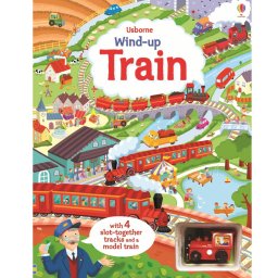 Carte Interactiva cu Trenulet, 4 Piste Puzzle Detasabile, Jucarie Inclusa, Wind Up Train, Varsta 3 ani+