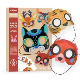 Set Masti din Hartie pentru Copii, Set Carnaval DIY, MiDeer