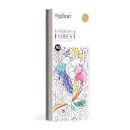 Carte de colorat cu desene, include pensula de pictat si acuarele, Padurea Minunata, Mideer