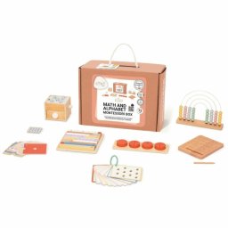 Set Montessori, Jucarii Educative Matematica si Alfabet, pentru copii de la 2 ani +, Box