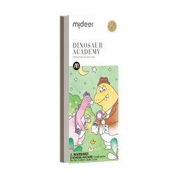 Carte de colorat cu desene, include pensula de pictat si acuarele, Dinozauri, Mideer